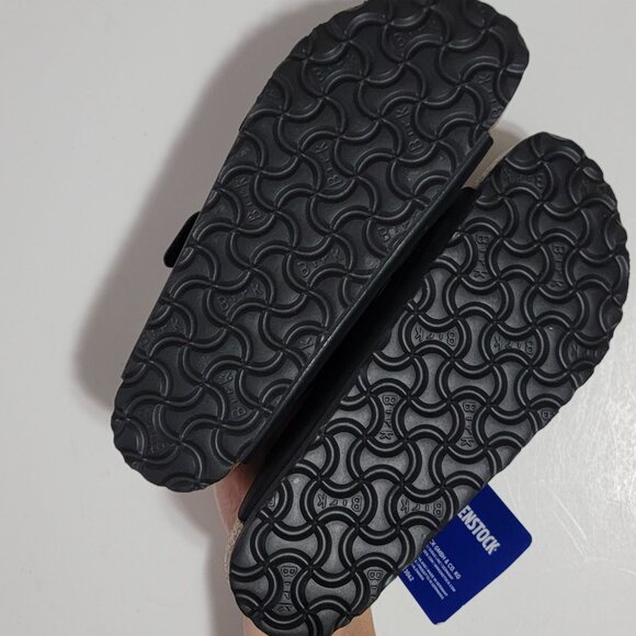 Birkenstock Arizona Birko Flor Sandals Womens 37 6-6.5 Black Slides Basic - Picture 7 of 8